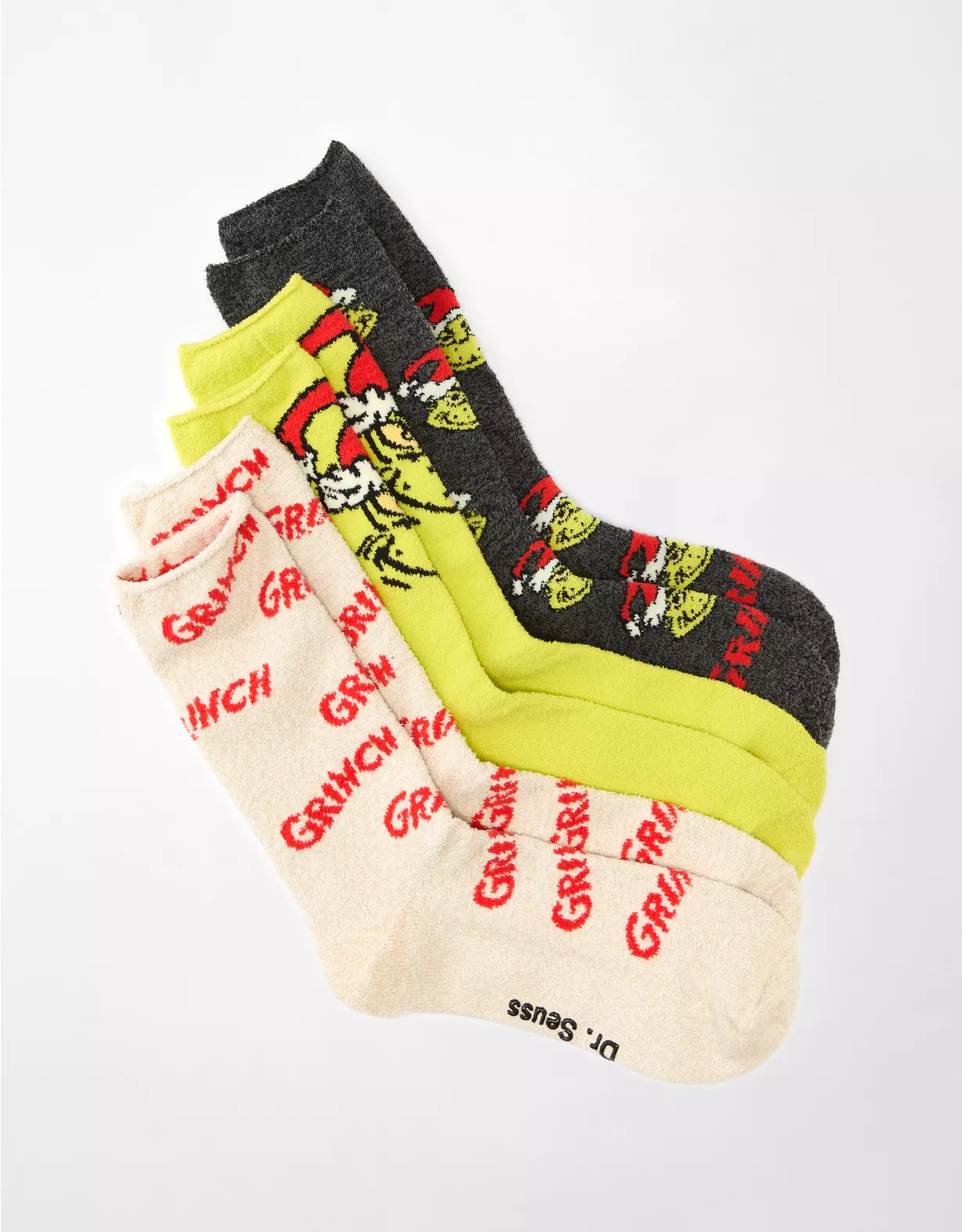 AE Grinch Fuzzy Socks 3 AE Grinch Fuzzy Socks