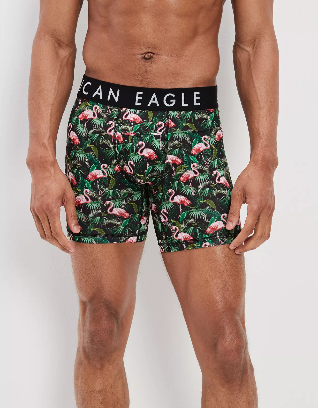 AEO Tropical Flamingos 6" Horizontal Fly Flex Boxer Brief 3 AEO Tropical Flamingos 6" Horizontal Fly Flex Boxer Brief