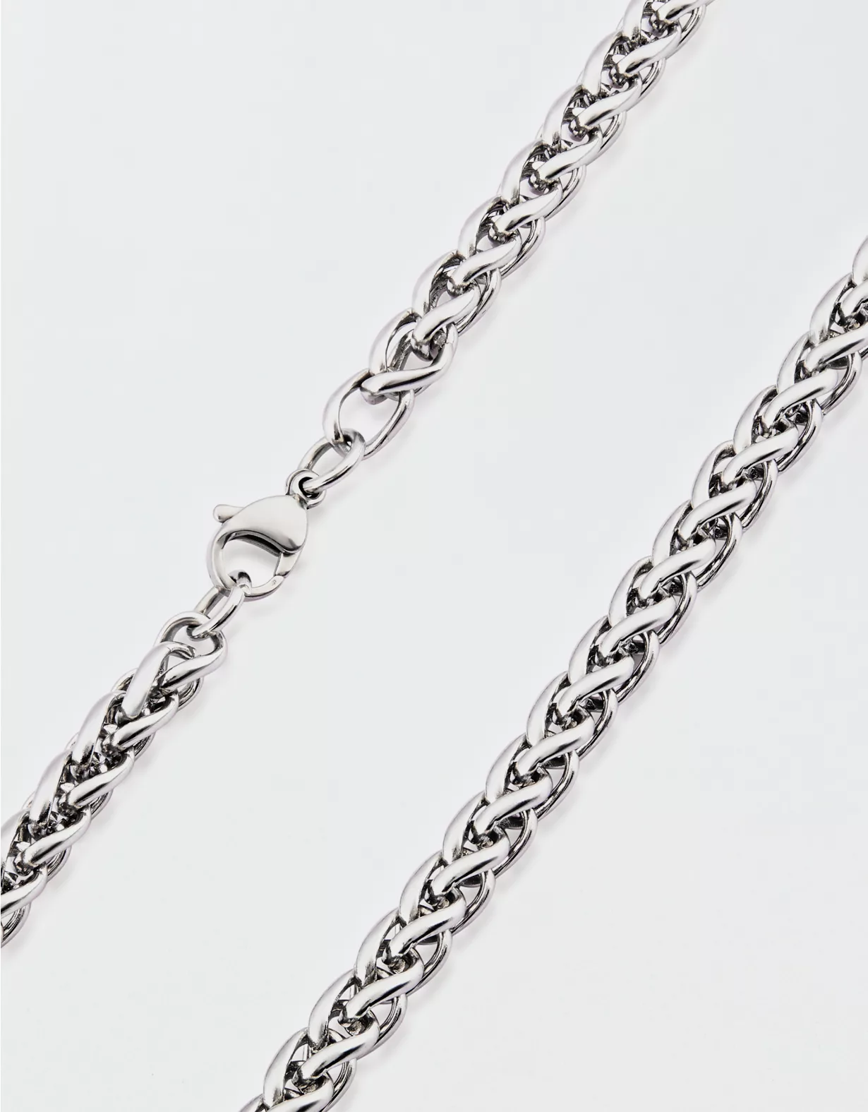 West Coast Jewelry Stainless Steel Polished Spiga Chain Necklace 4 West Coast Jewelry Stainless Steel Polished Spiga Chain Necklace - Image 2
