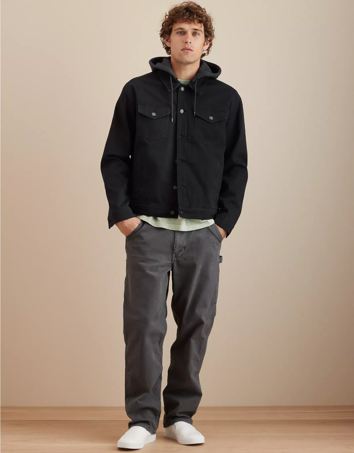 AE Hooded Canvas Trucker Jacket 3 AE Hooded Canvas Trucker Jacket